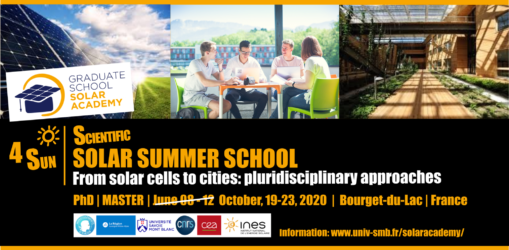 L’Ecole Universitaire de Recherche “Solar Academy” organise sa première Summer School